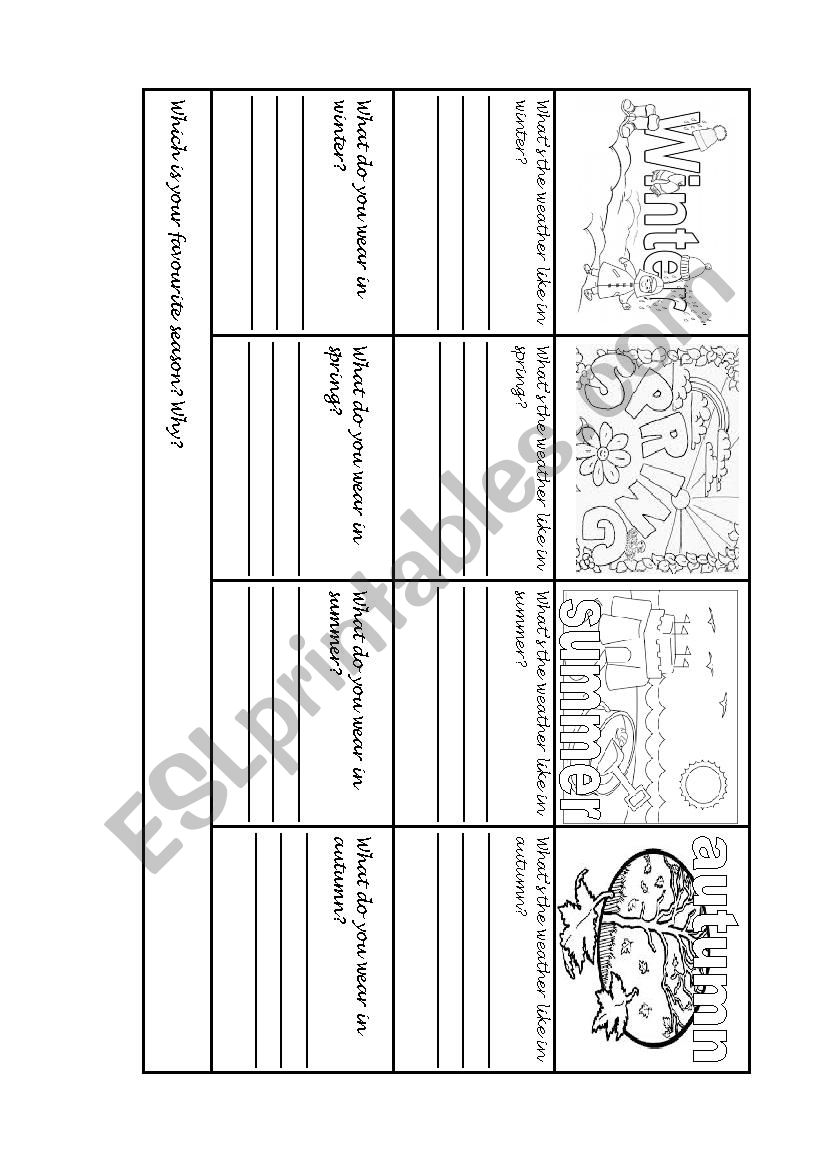 SEASONS worksheet