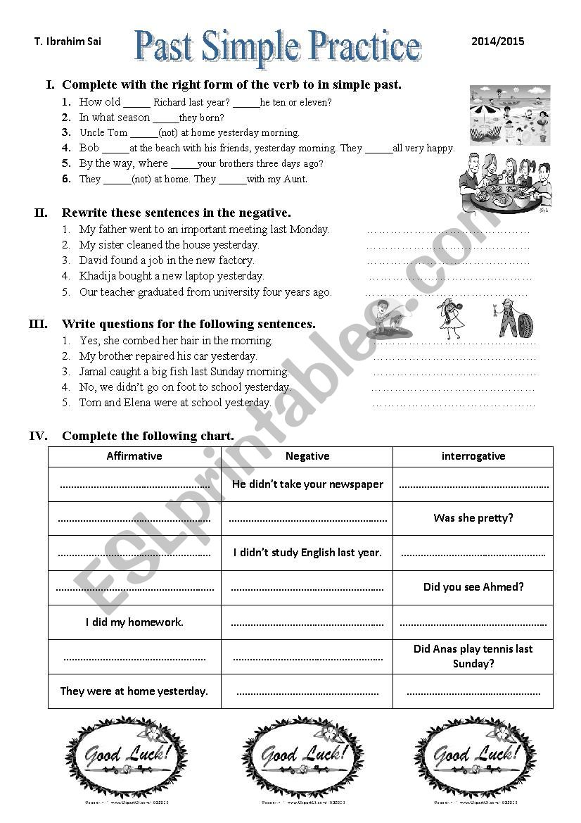 Past Simple worksheet worksheet