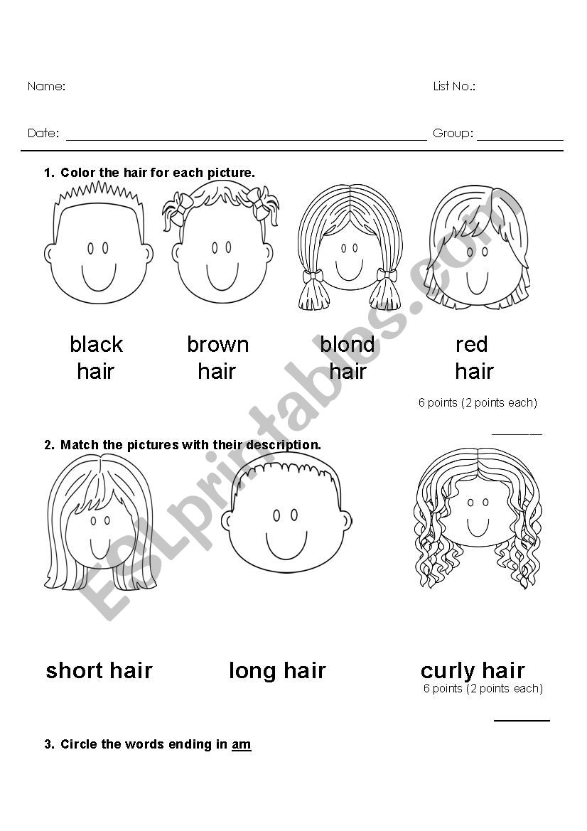 Evaluation preschool worksheet