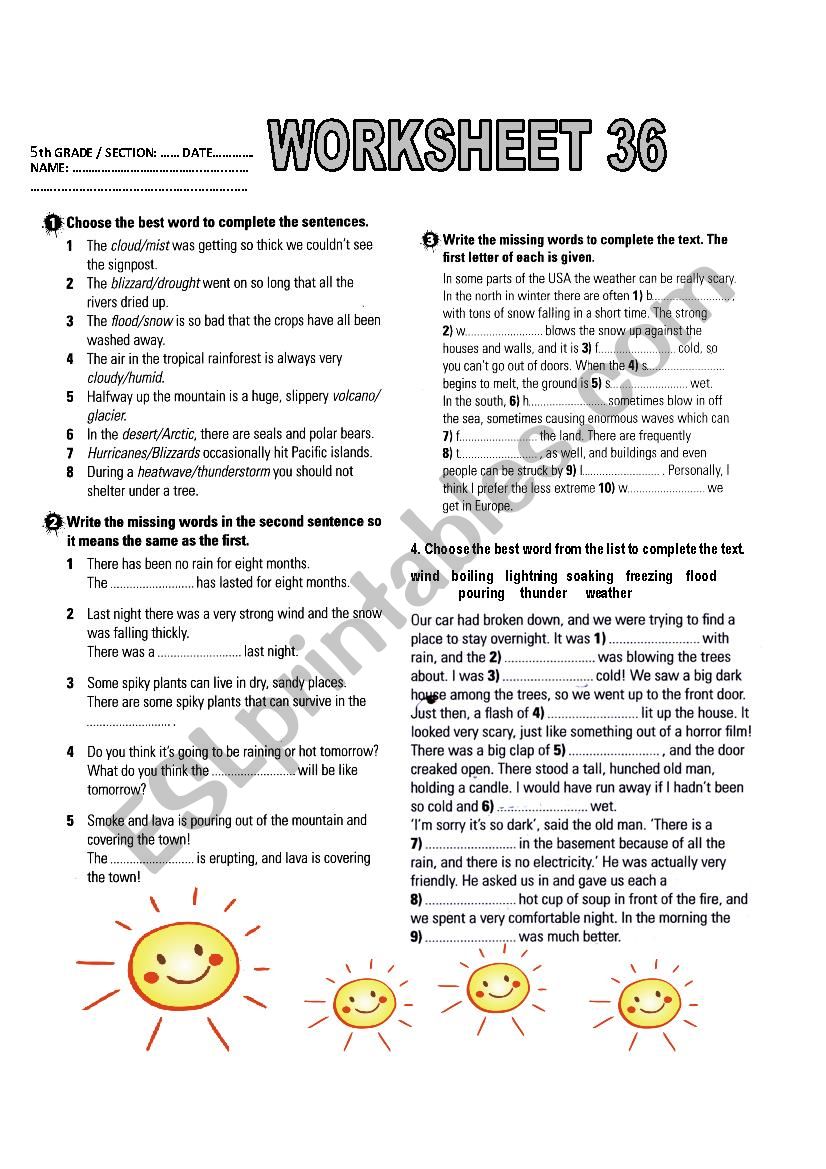 PART 3 Weather and environmet (from book Activate B1 chapter 10)