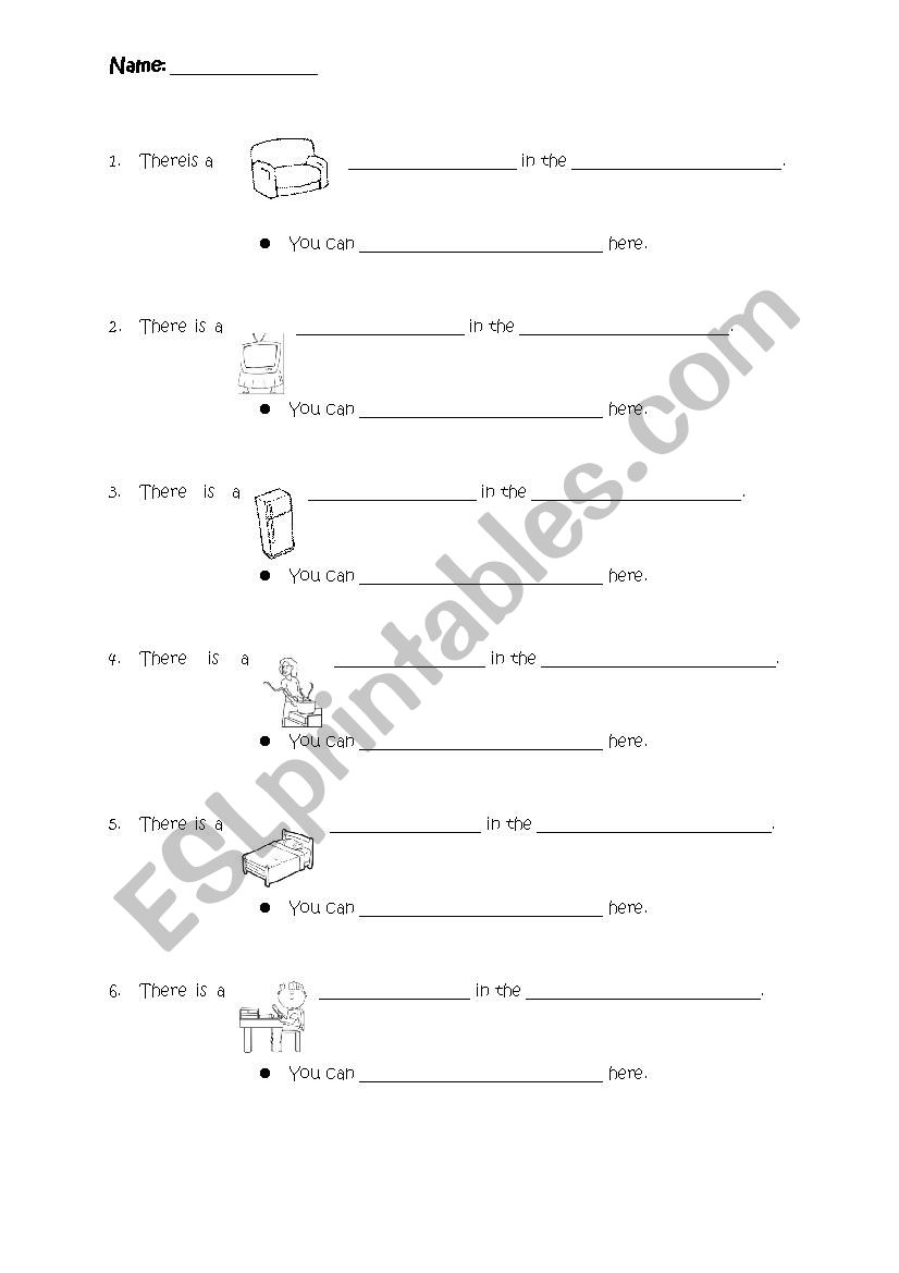 My House worksheet