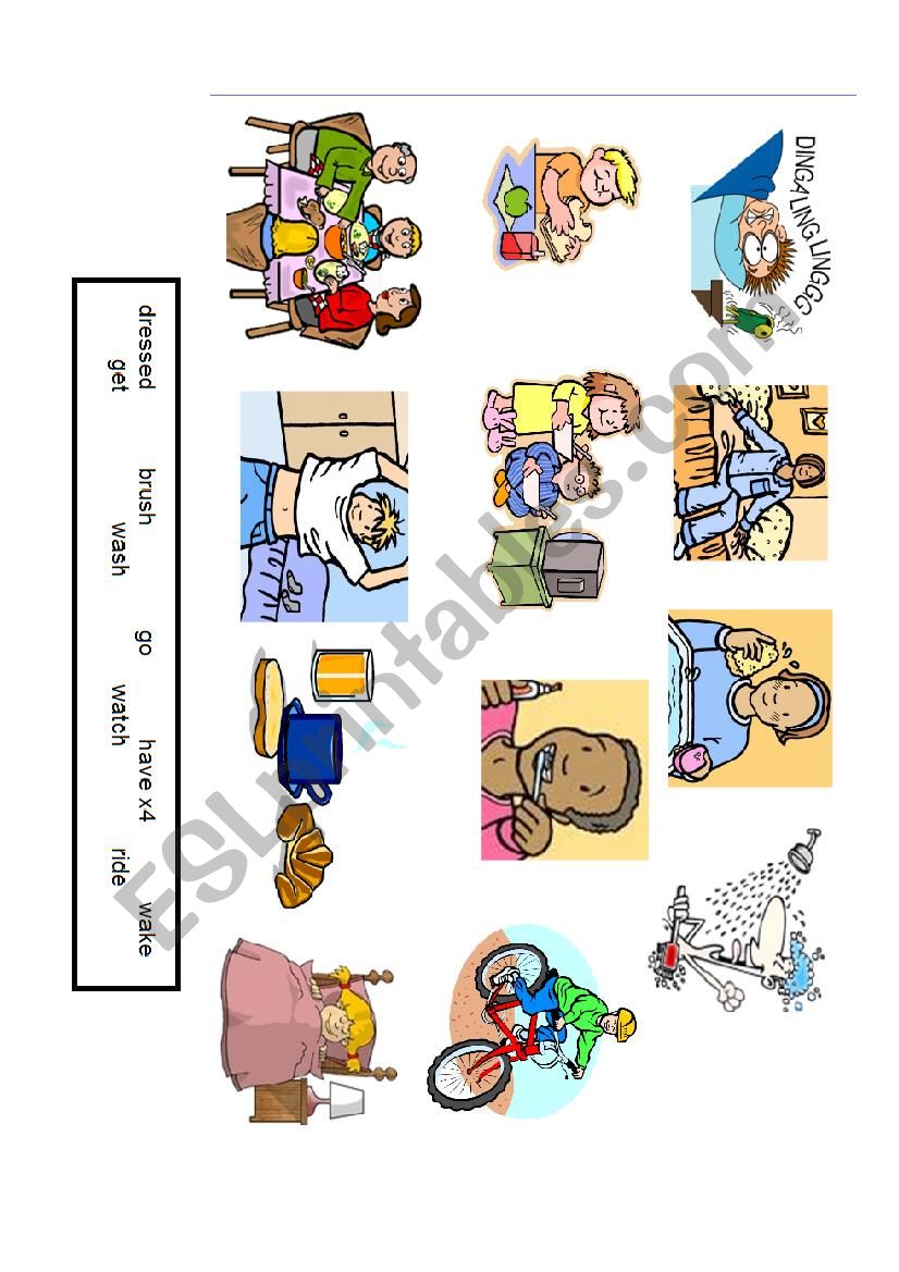 Daily routine worksheet
