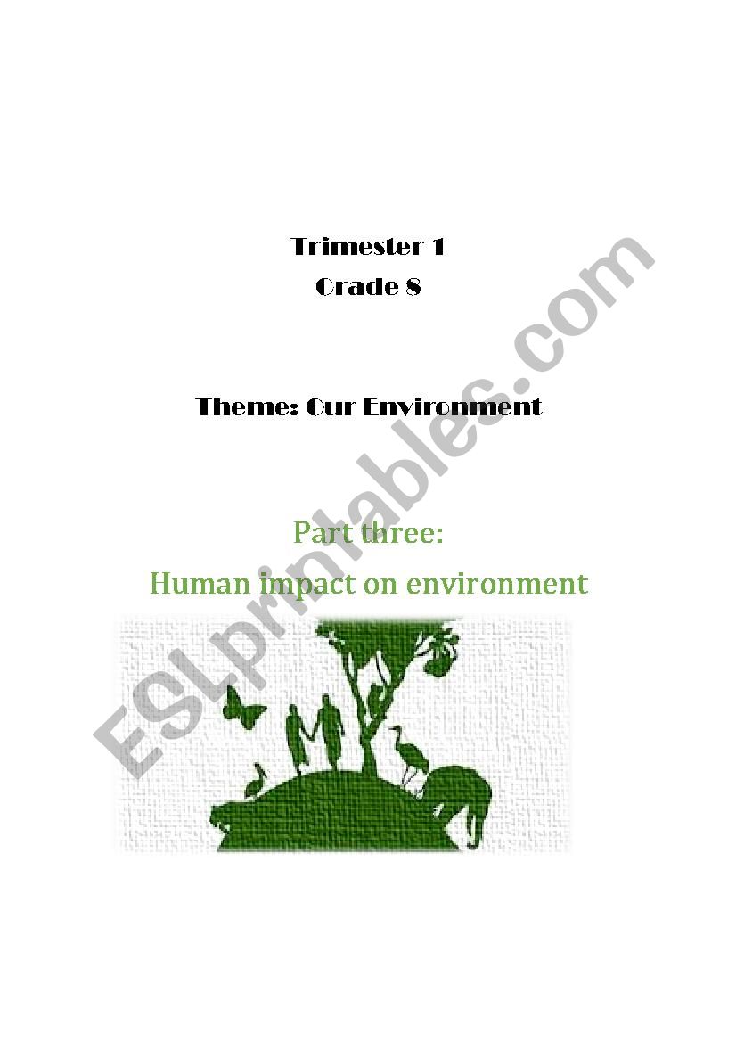 Human Impact On Environment ESL Worksheet By Hokage8002
