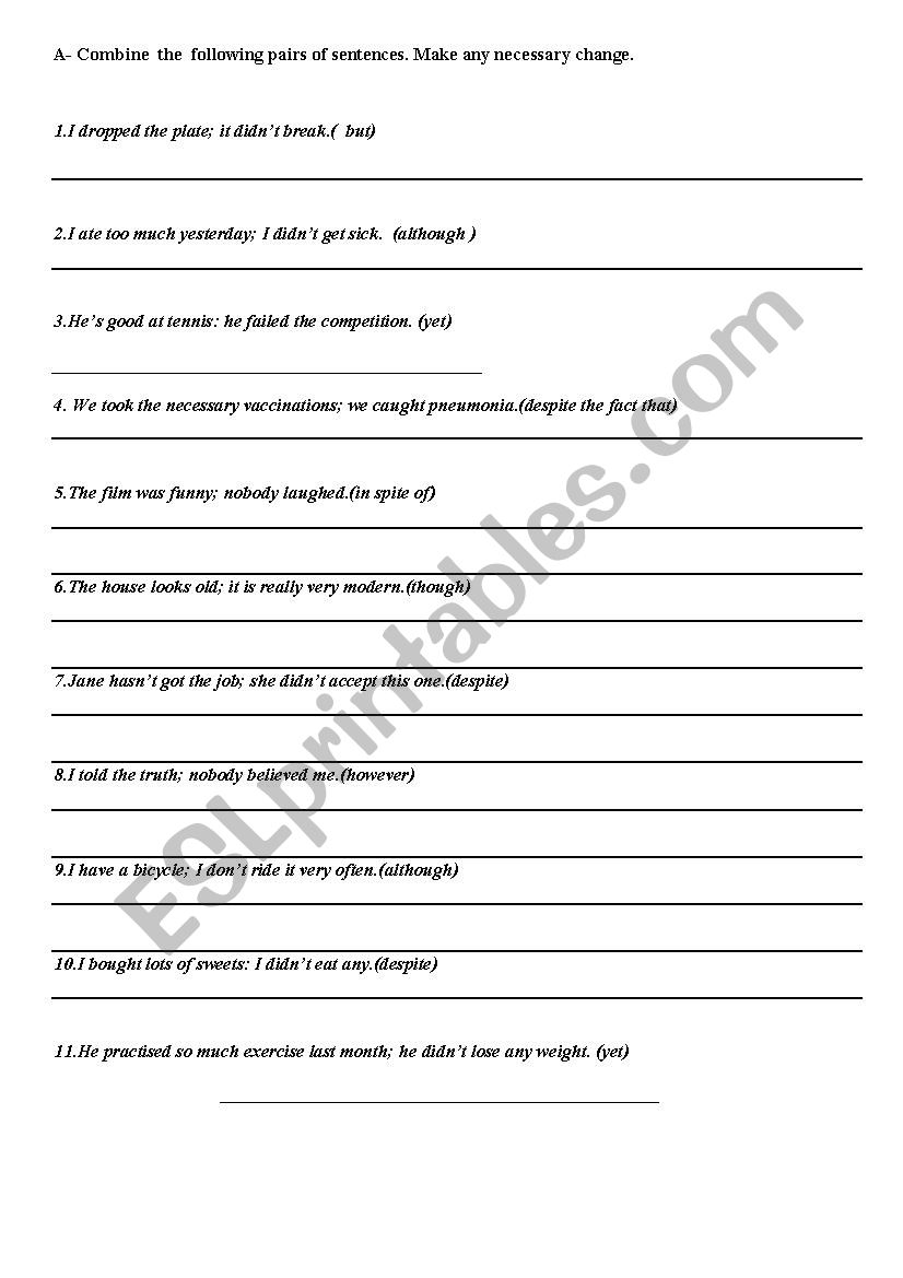 concession worksheet