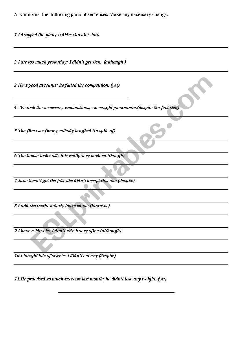 concession worksheet