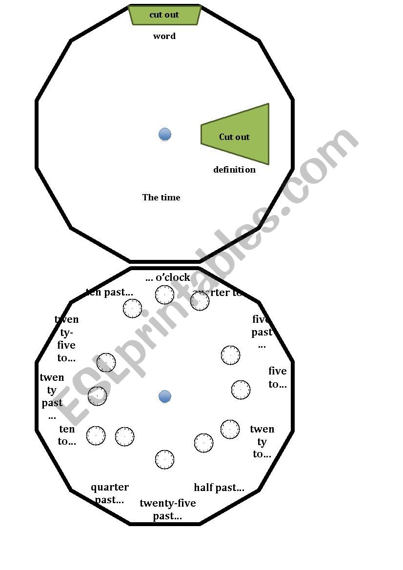 vocabulary wheel the time worksheet