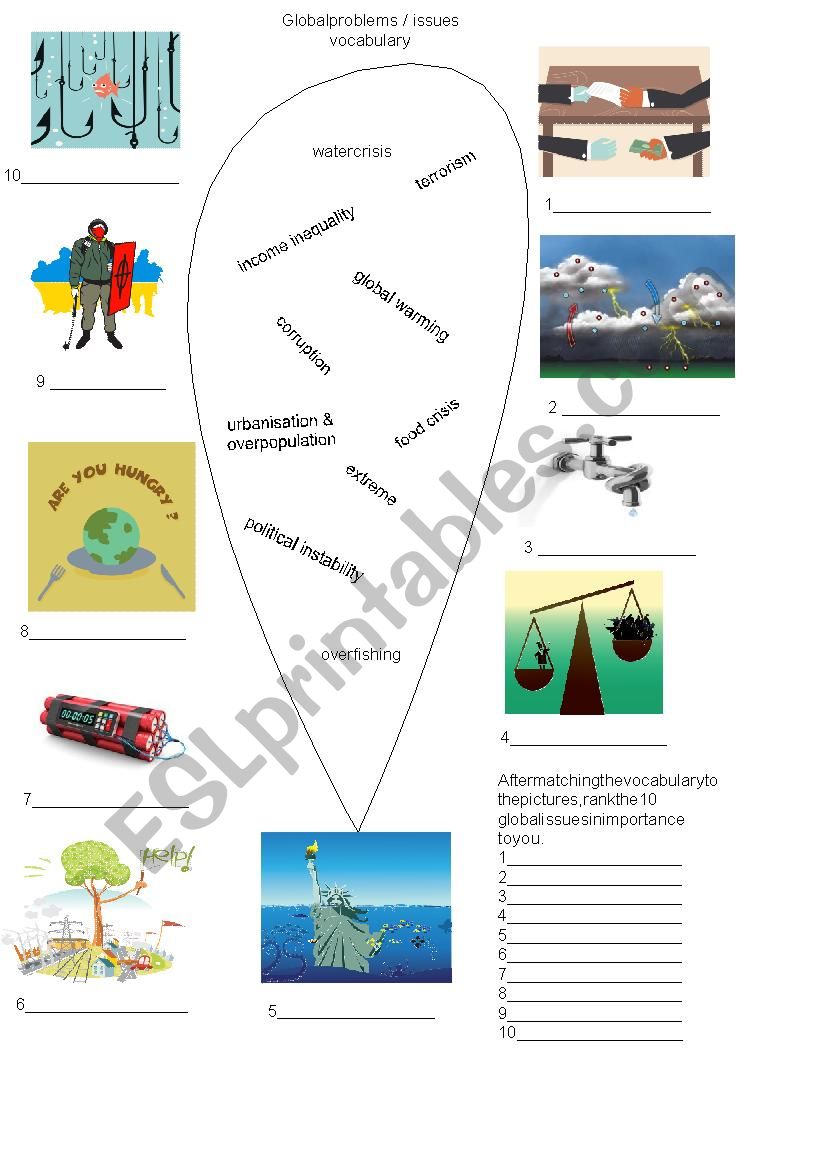 Global problems worksheet