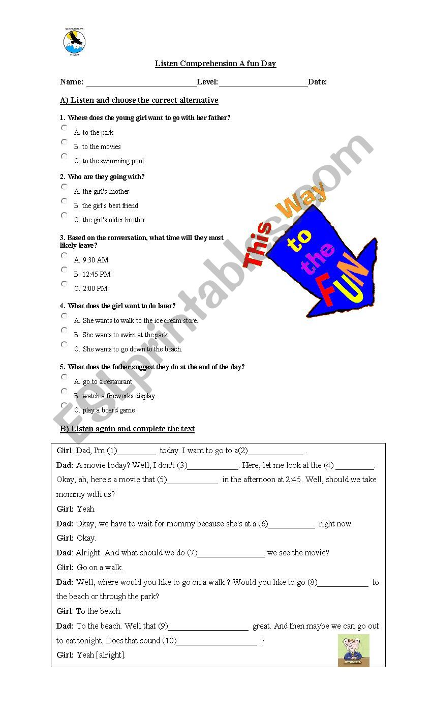 listening  worksheet