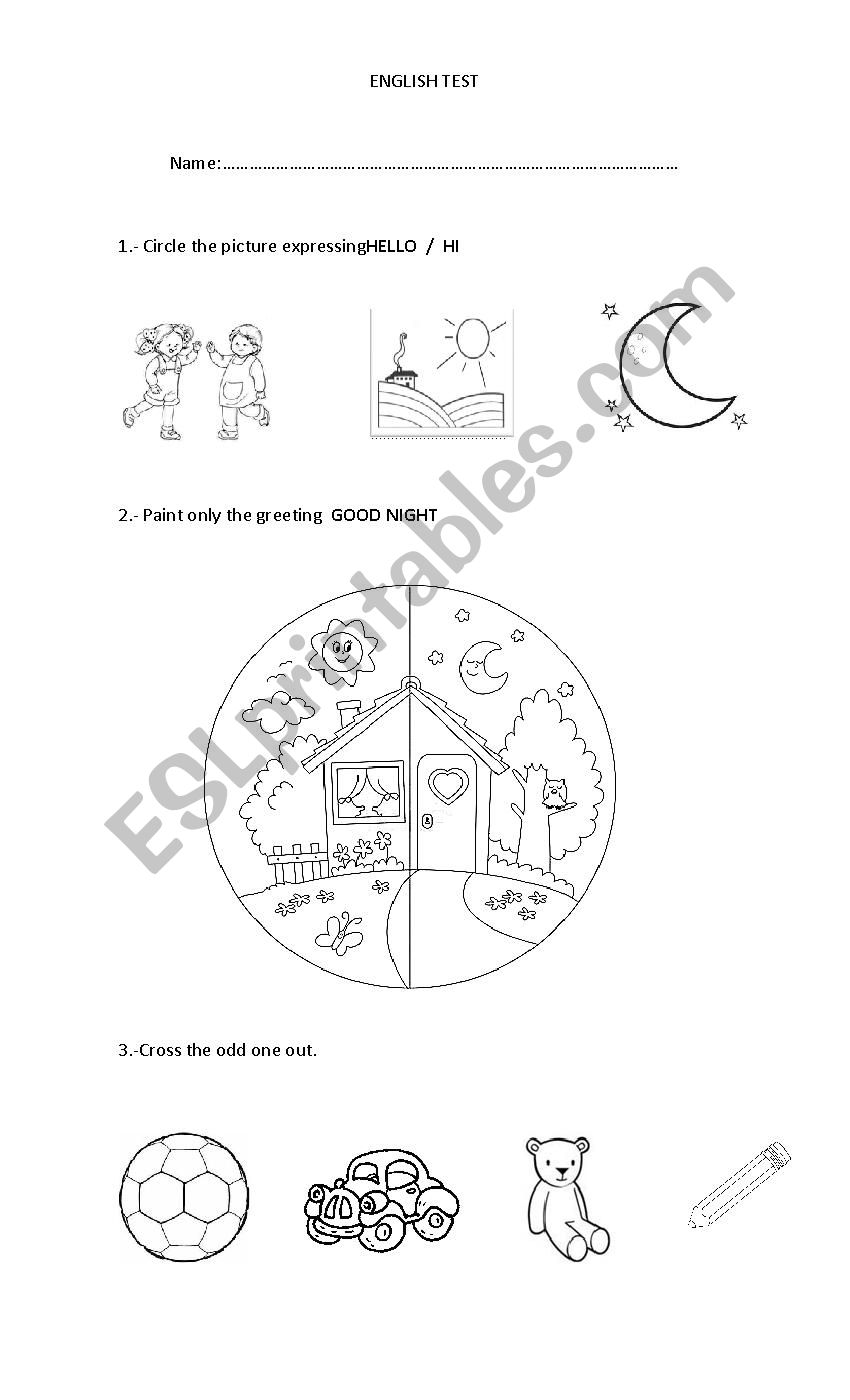 test worksheet