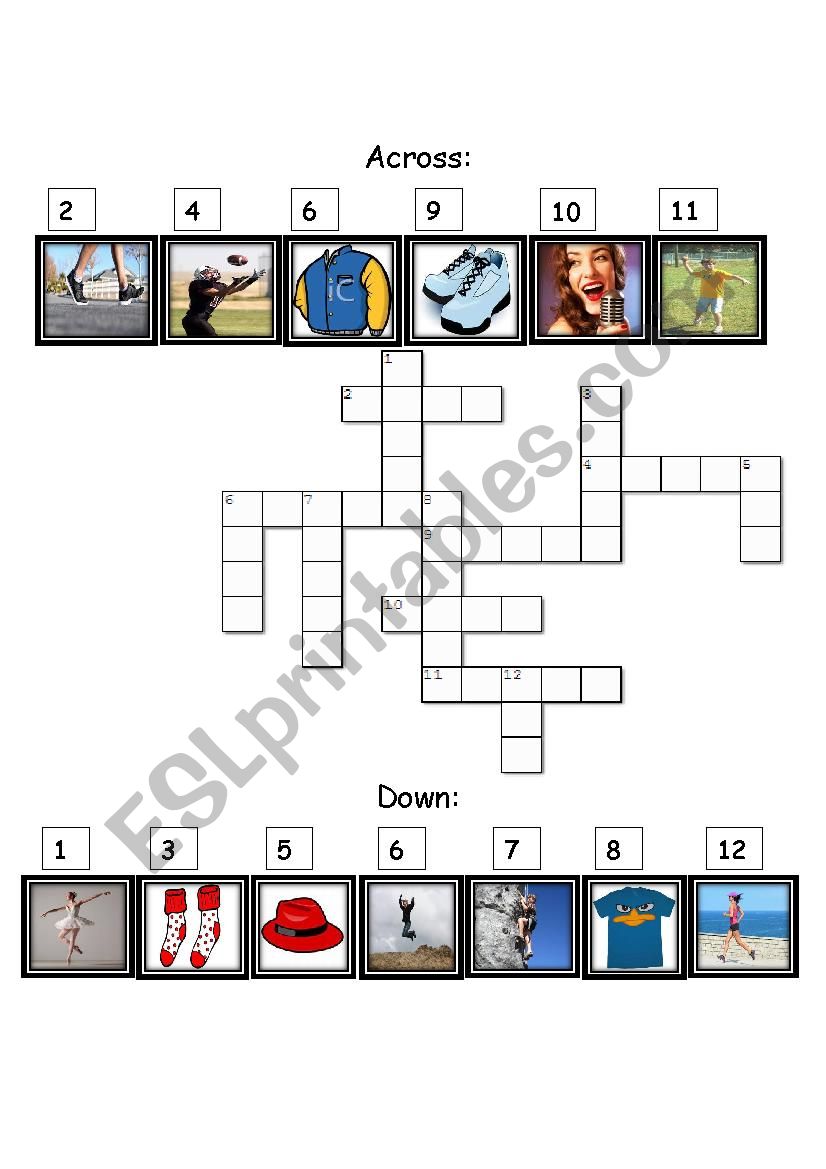 action verbs crossword ESL worksheet by edboydeshaw