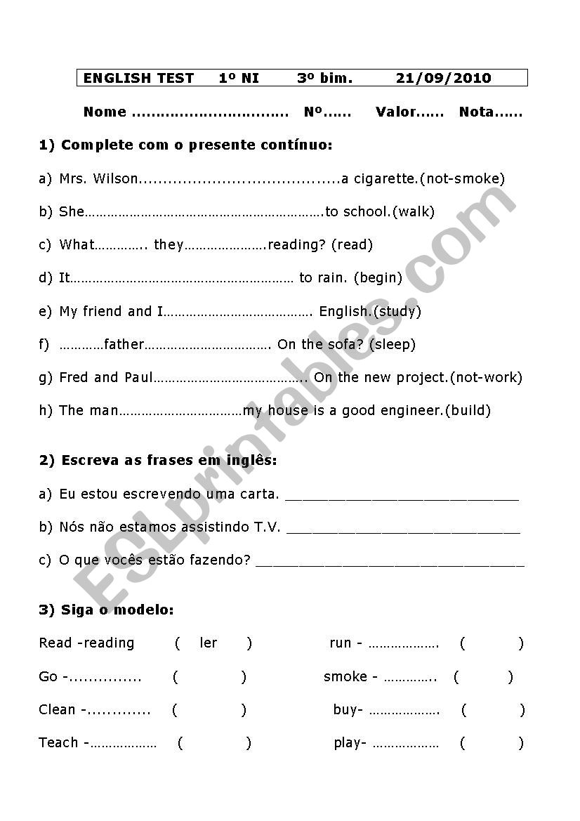 Test worksheet