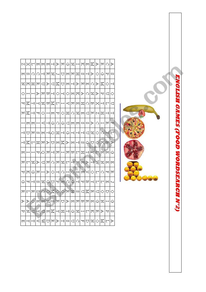 FOOD WORDSEARCH worksheet