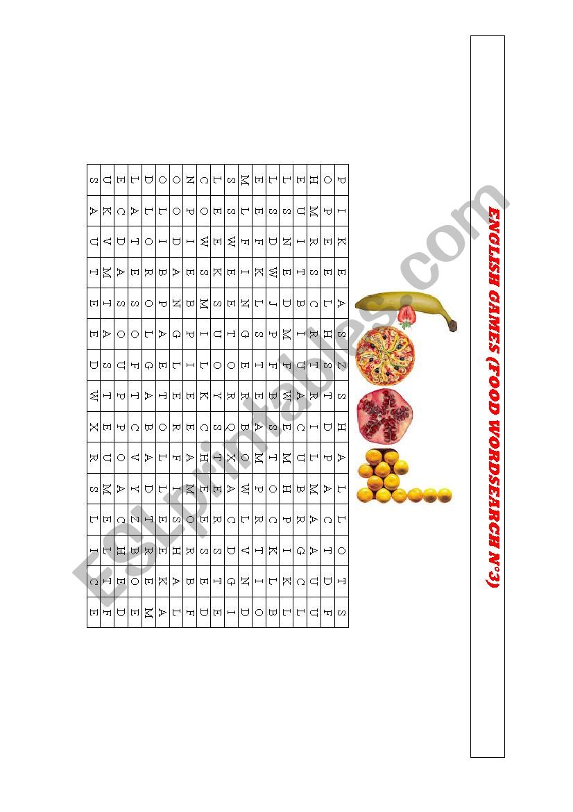 FOOD WORSEARCH (N3) worksheet