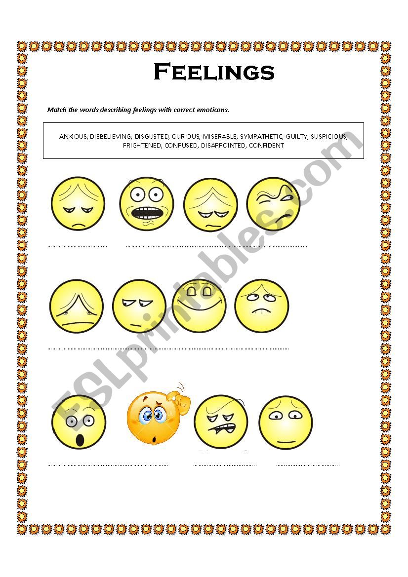 Feelings worksheet