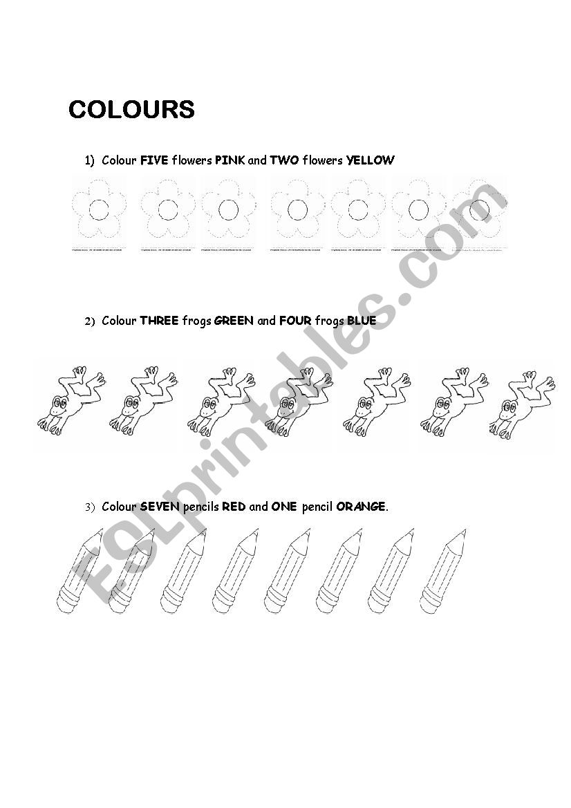 Colours worksheet