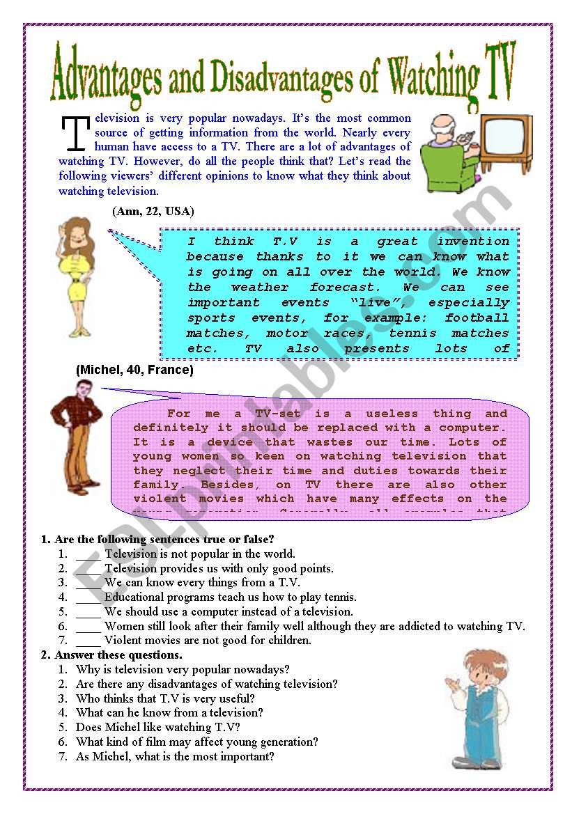 Advantages and Disadvantages of Watching TV