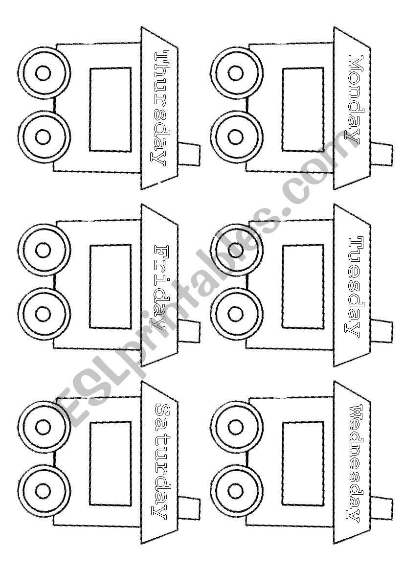 Train of the days worksheet