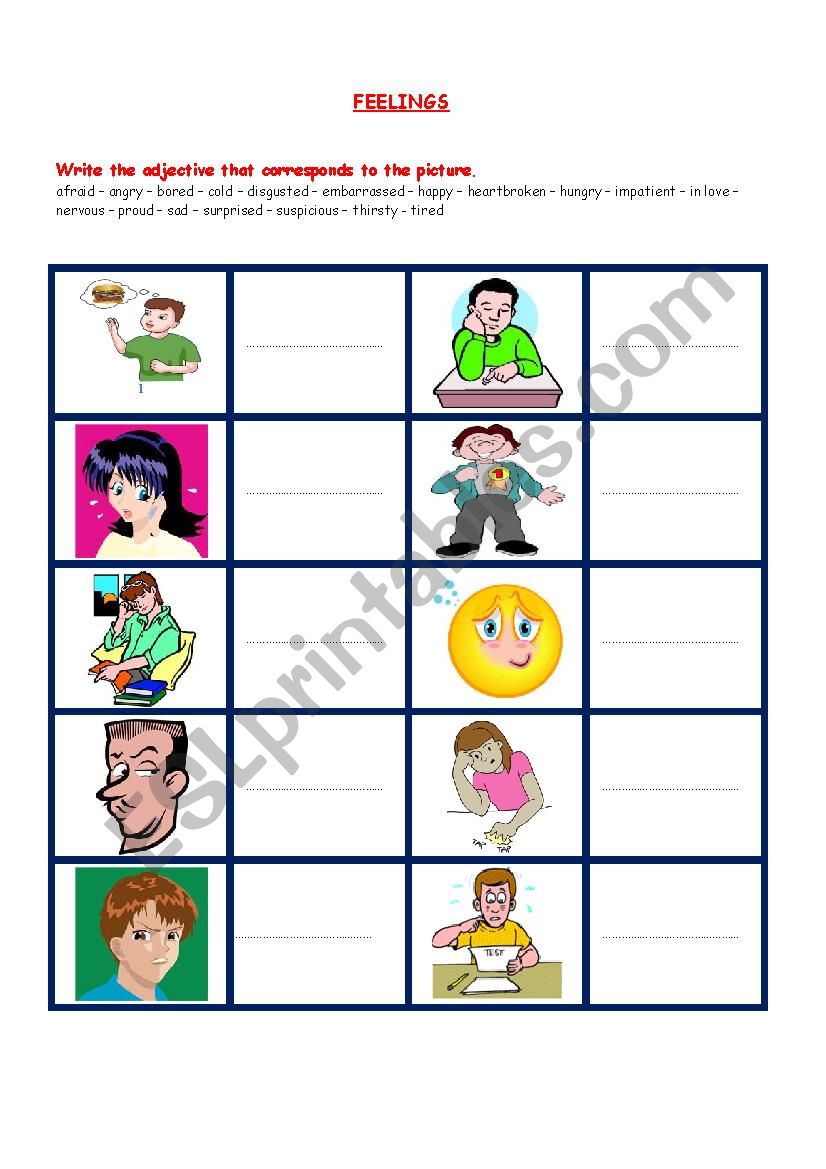 FEELINGS worksheet