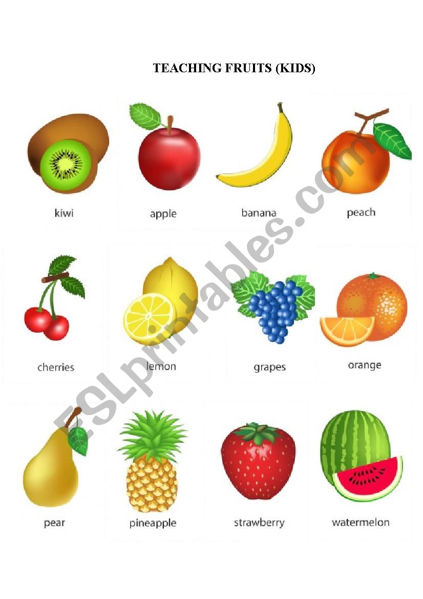 Fruits worksheet