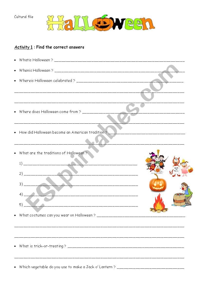 Halloween worksheet