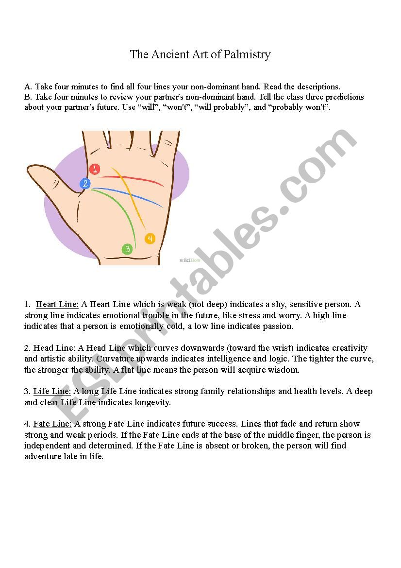 Palm Reading worksheet