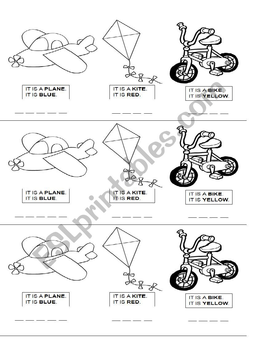 TOYS AND COLOURS worksheet