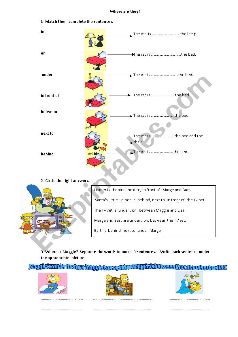 Where are they? worksheet