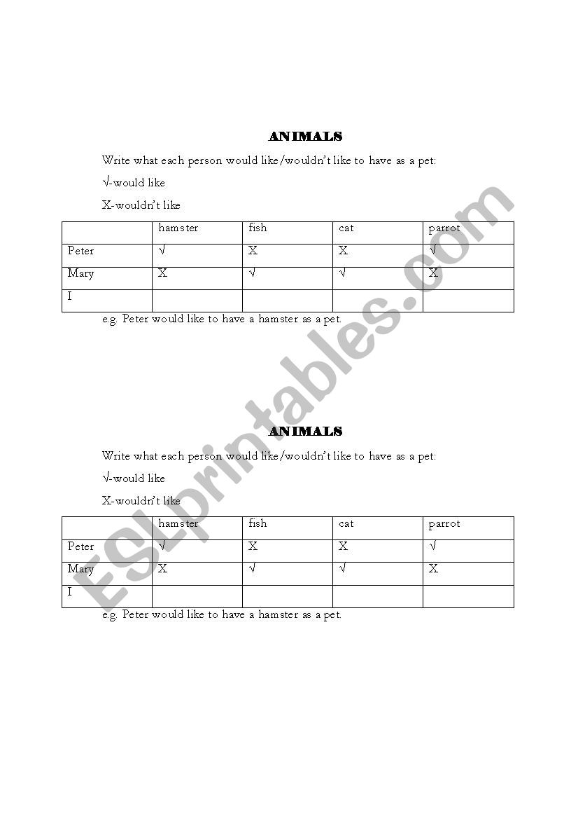 SChool, animals, jobs worksheet