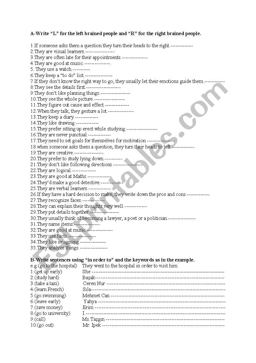 Too-enough worksheet