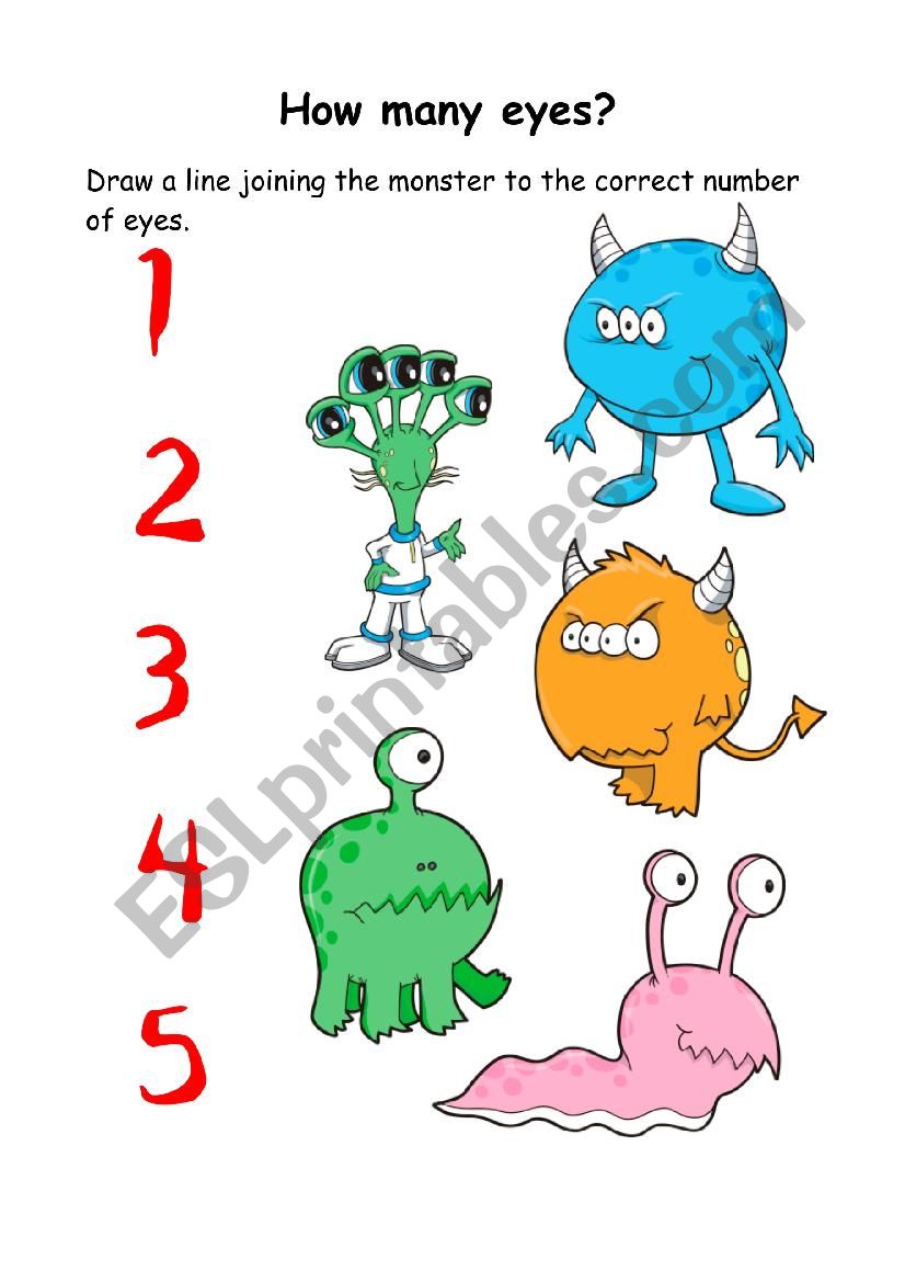 How many eyes? worksheet