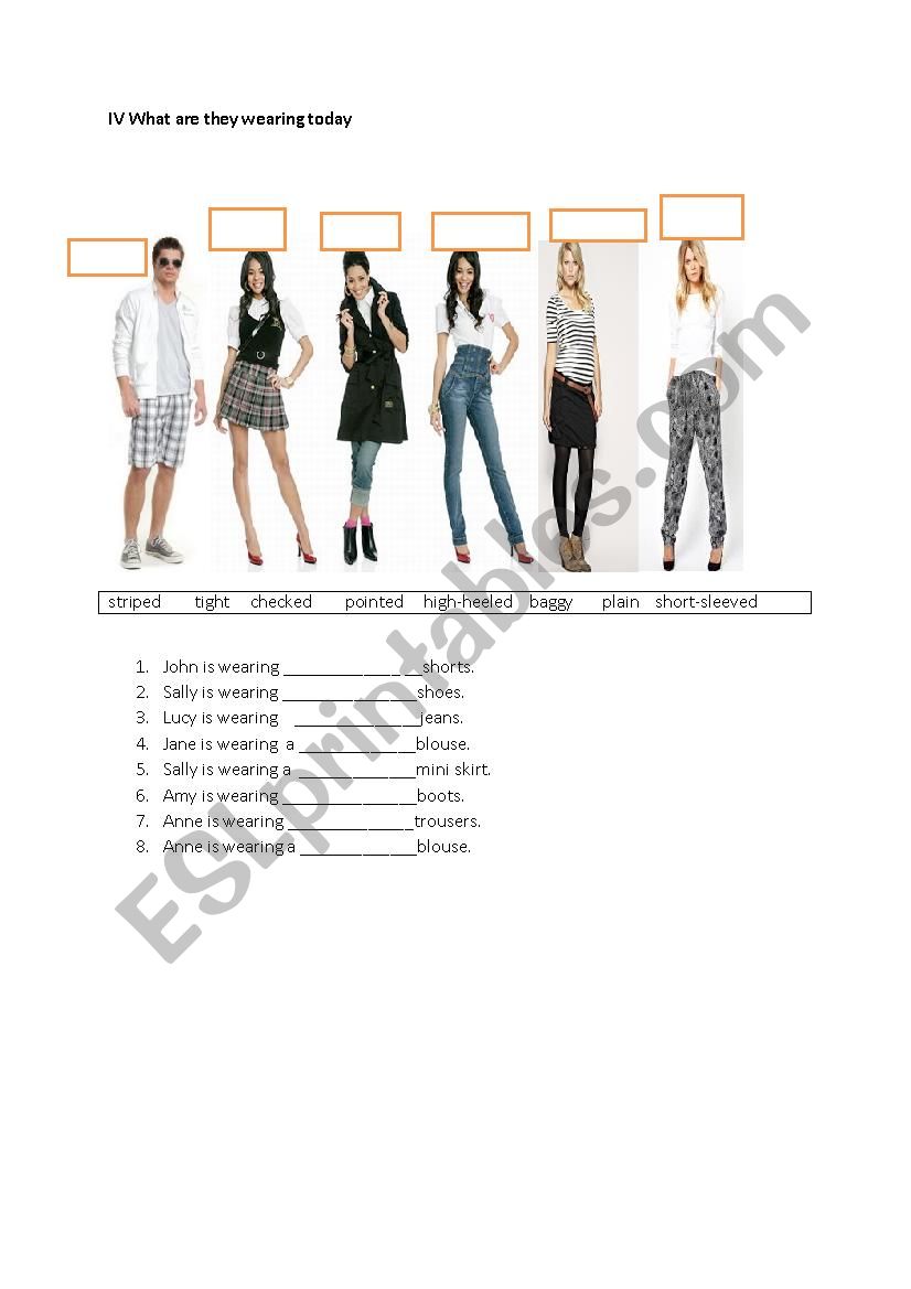 Describing clothes worksheet