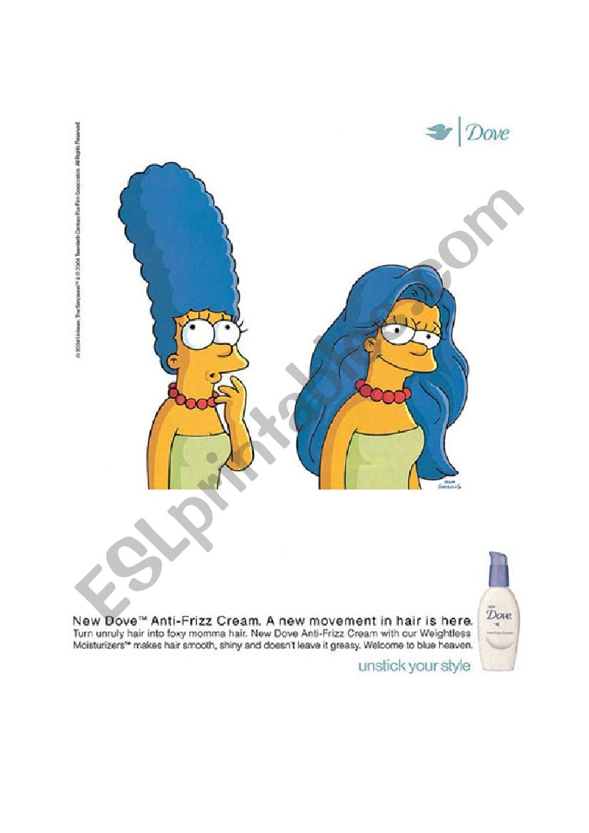 Magazine Ad Analysis Worksheet Activity (The Simpsons)