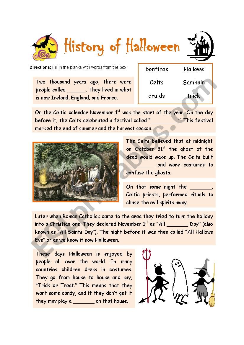 History of Halloween + KWL activity 