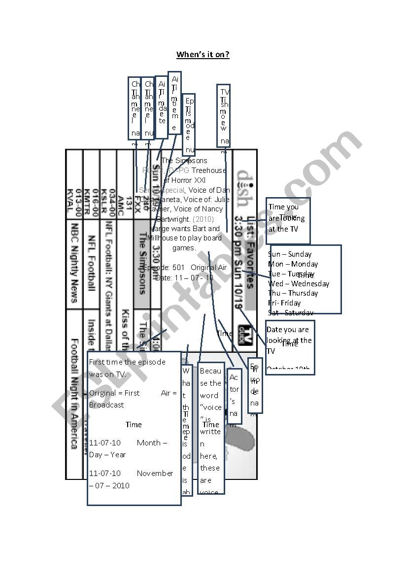 TV Guide worksheet