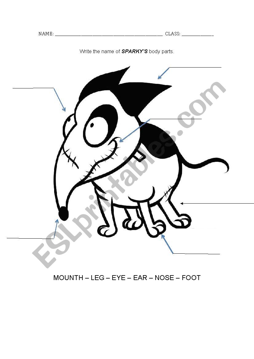 Frankenweenie worksheet