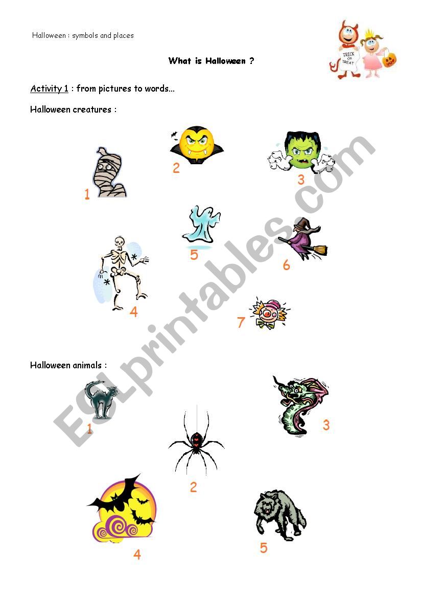 Halloween worksheet