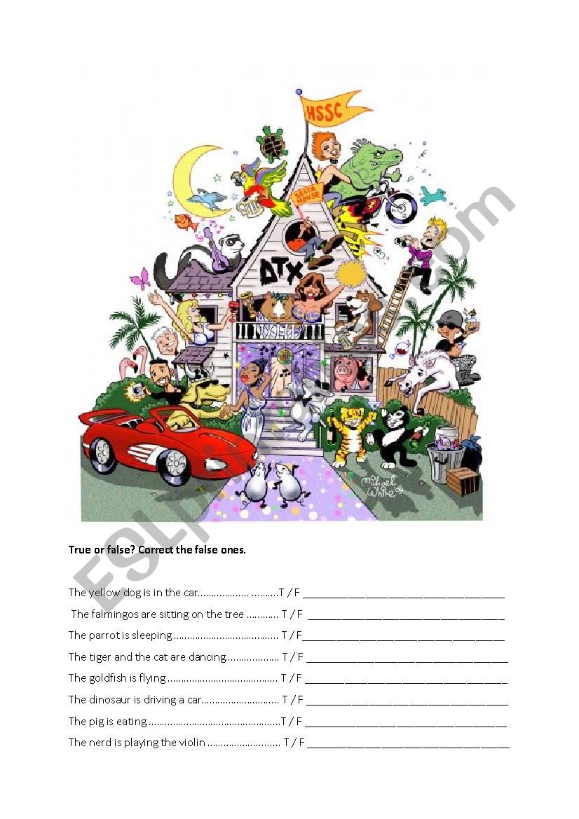 animal house worksheet