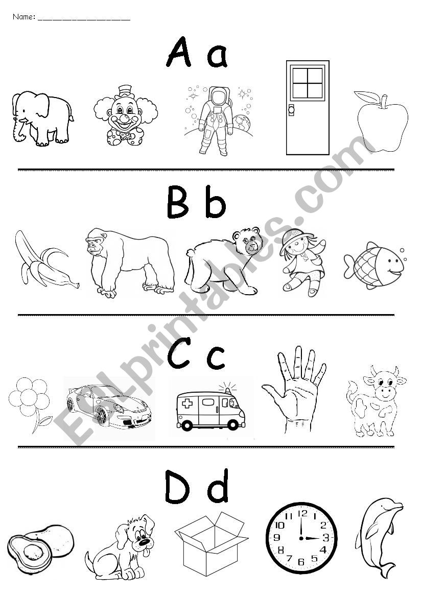 Coloring pictures according to letters
