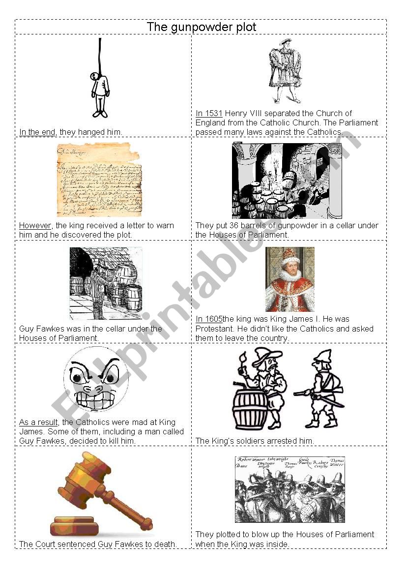 The gunpowder plot worksheet