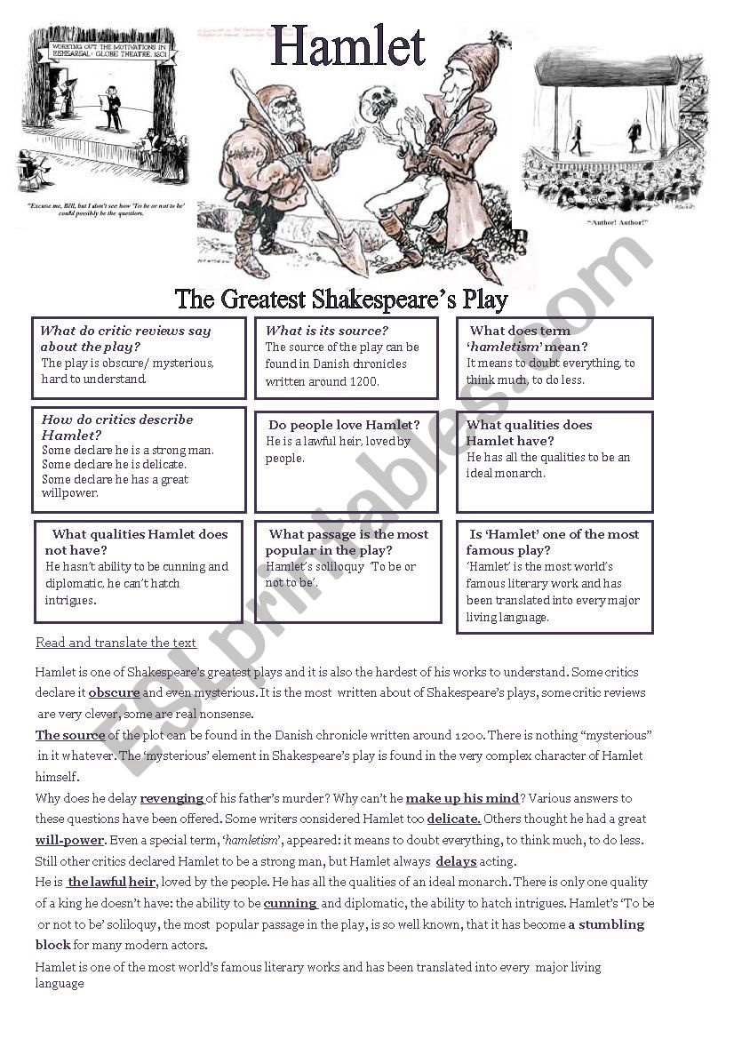 Hamlet worksheet