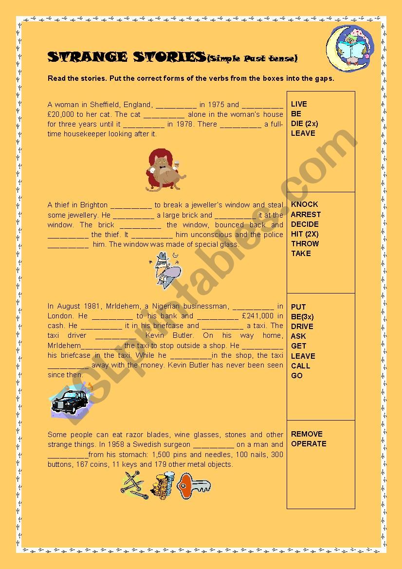 STRANGE STORIES (Simple Past tense)
