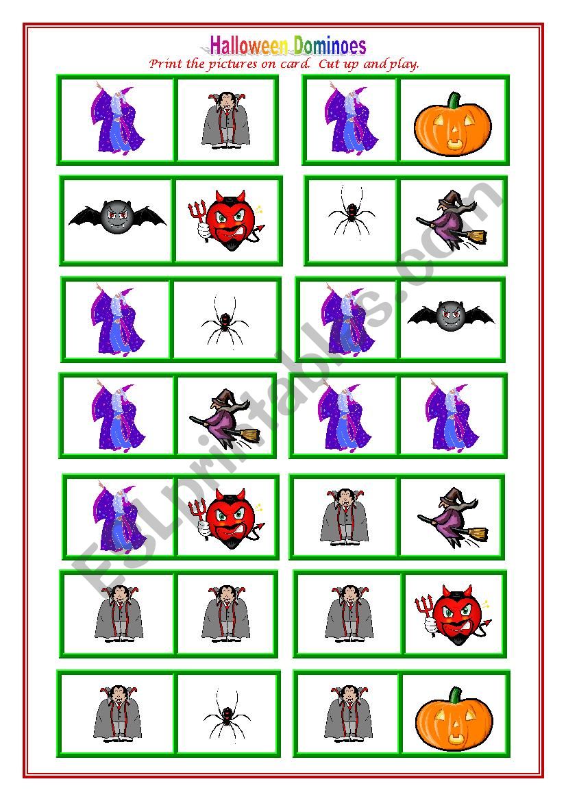 HALLOWEEN Dominoes worksheet