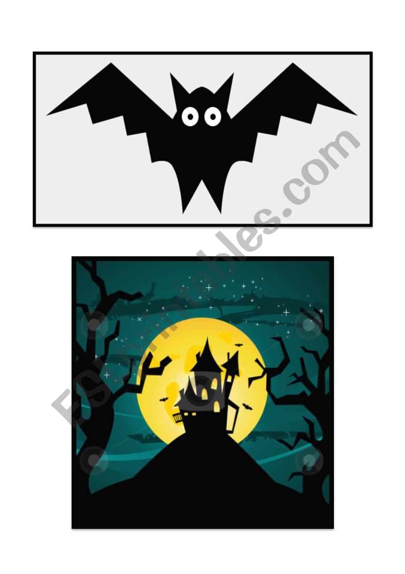 Halloween flashcards worksheet