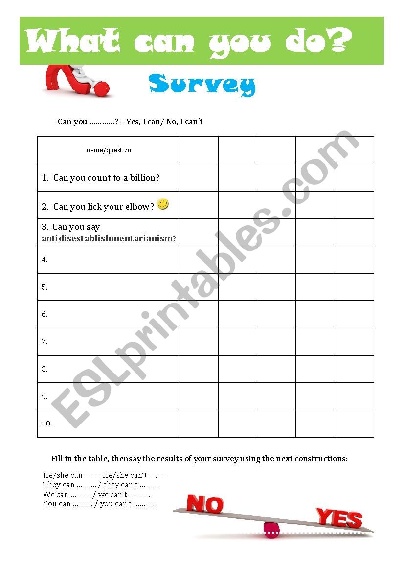What Can You Do? worksheet