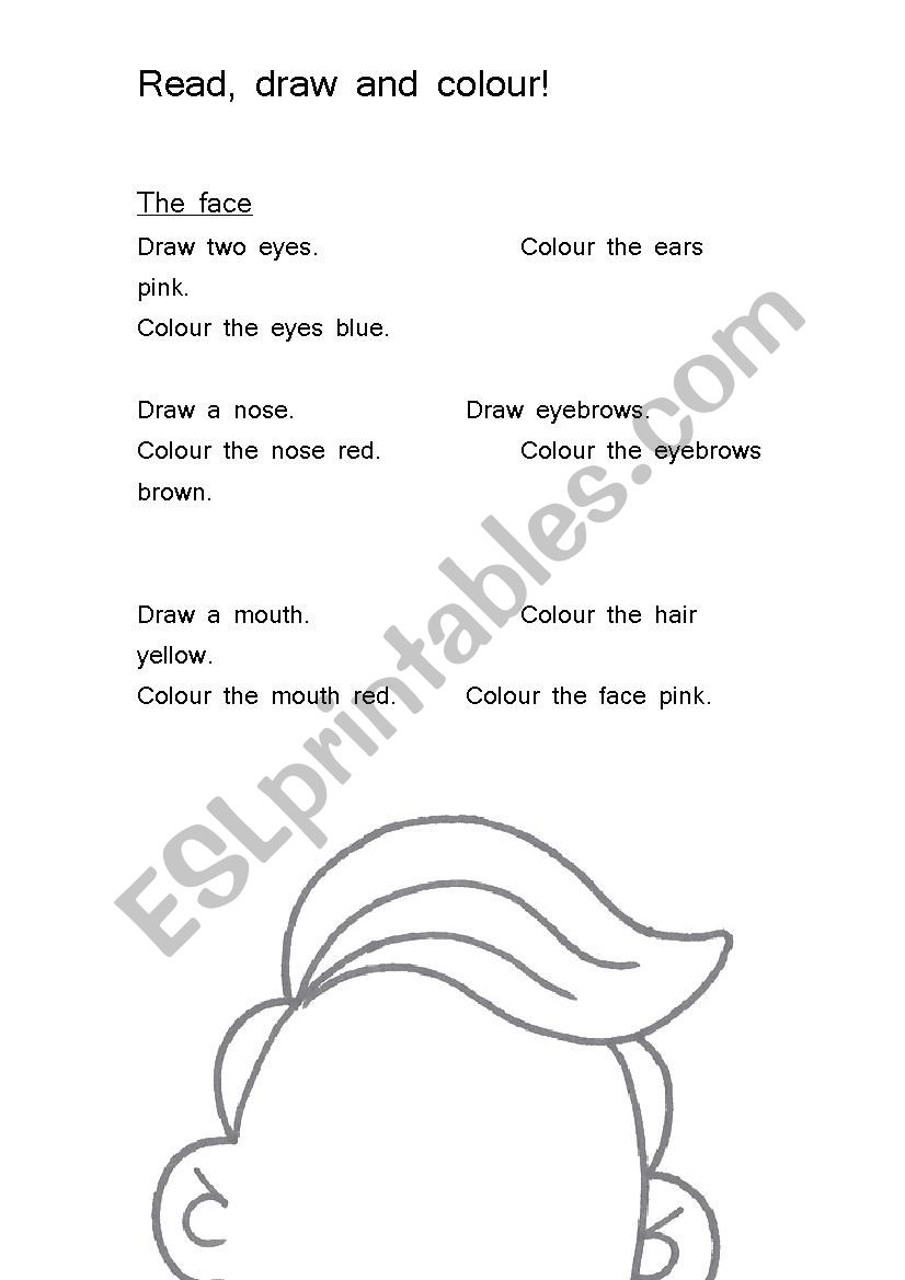 The face worksheet