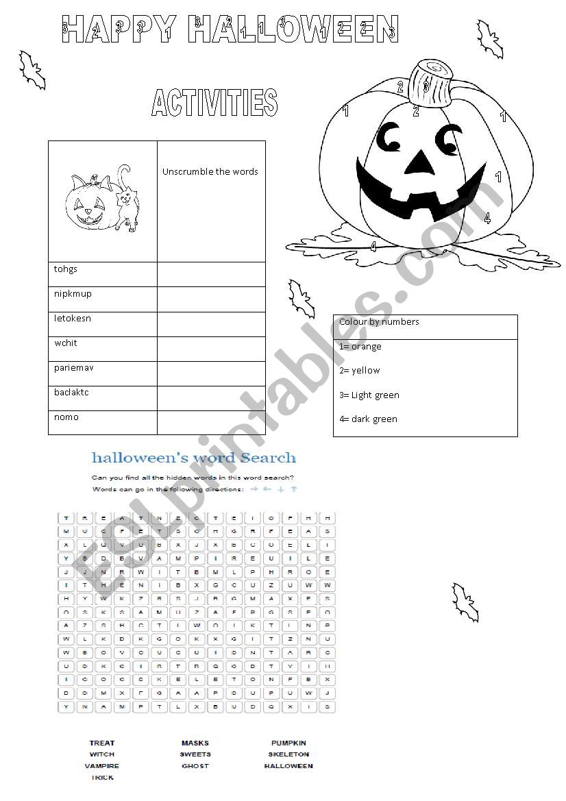 Halloweens Activities worksheet