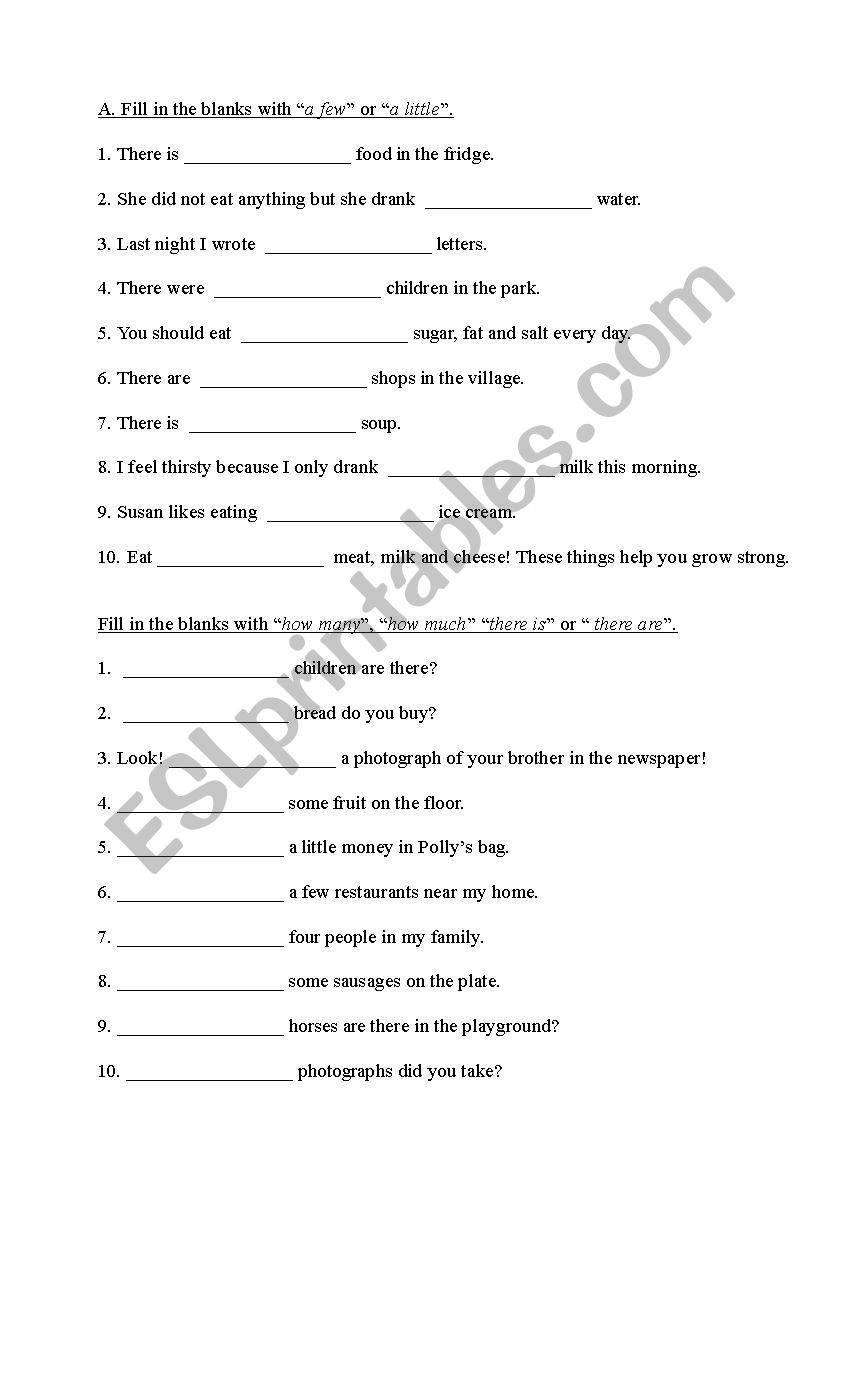 few little worksheet