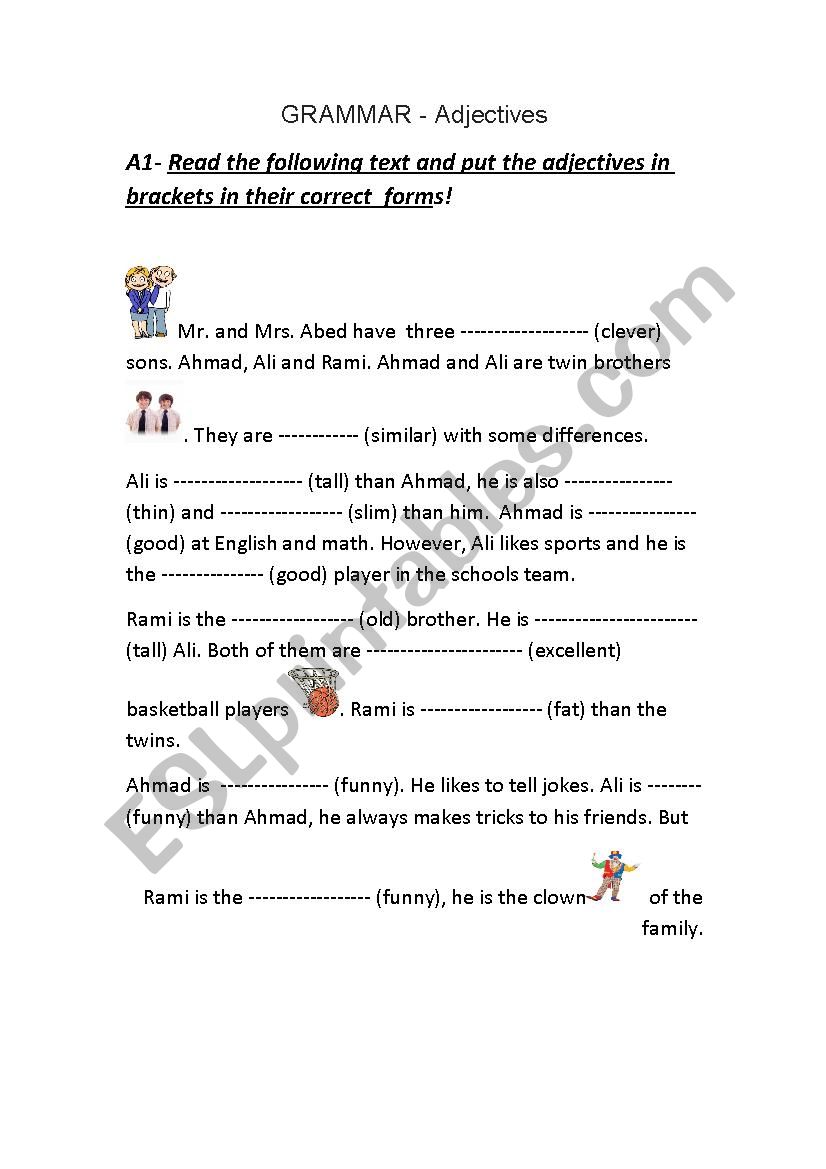 adjectives worksheet