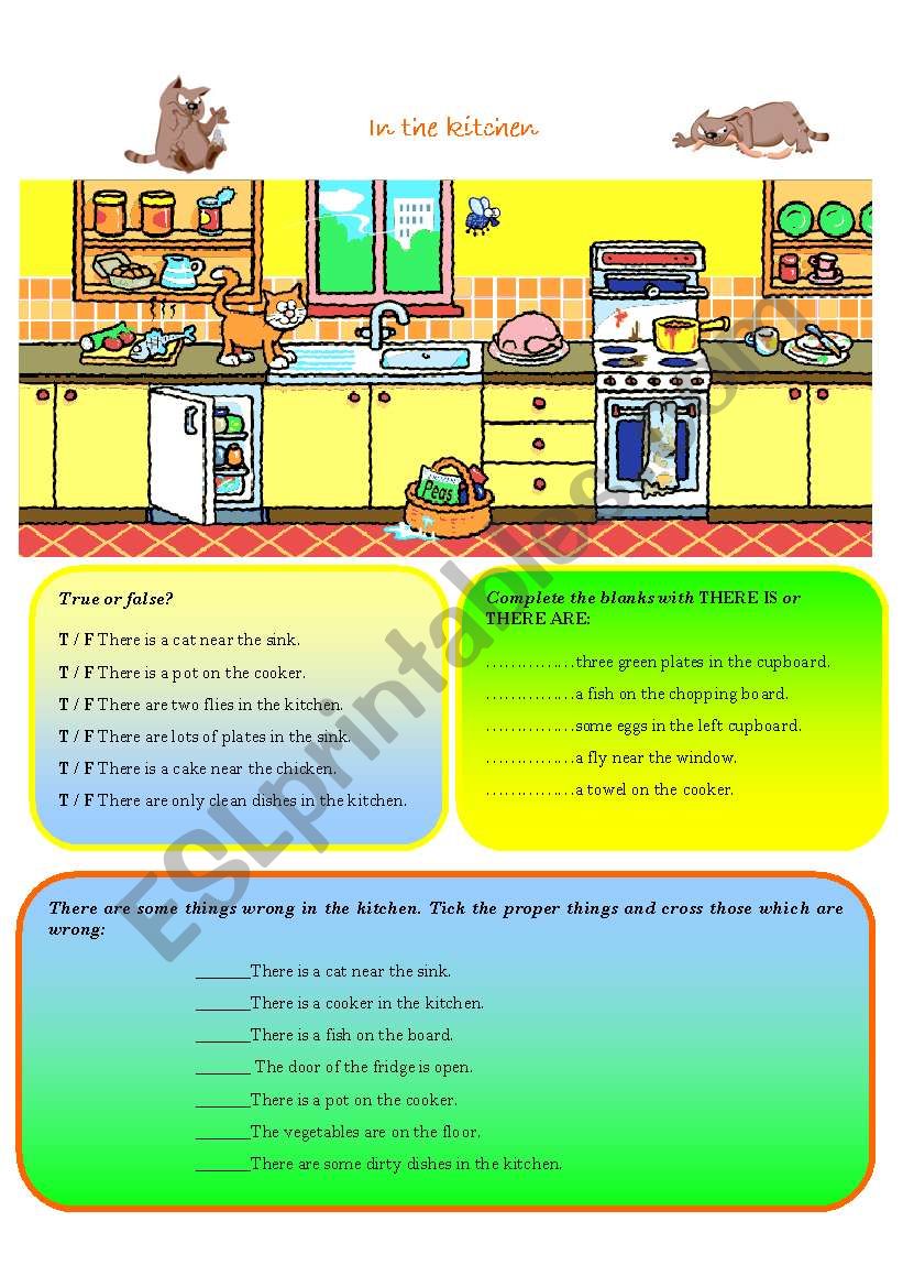 IN THE KITCHEN worksheet