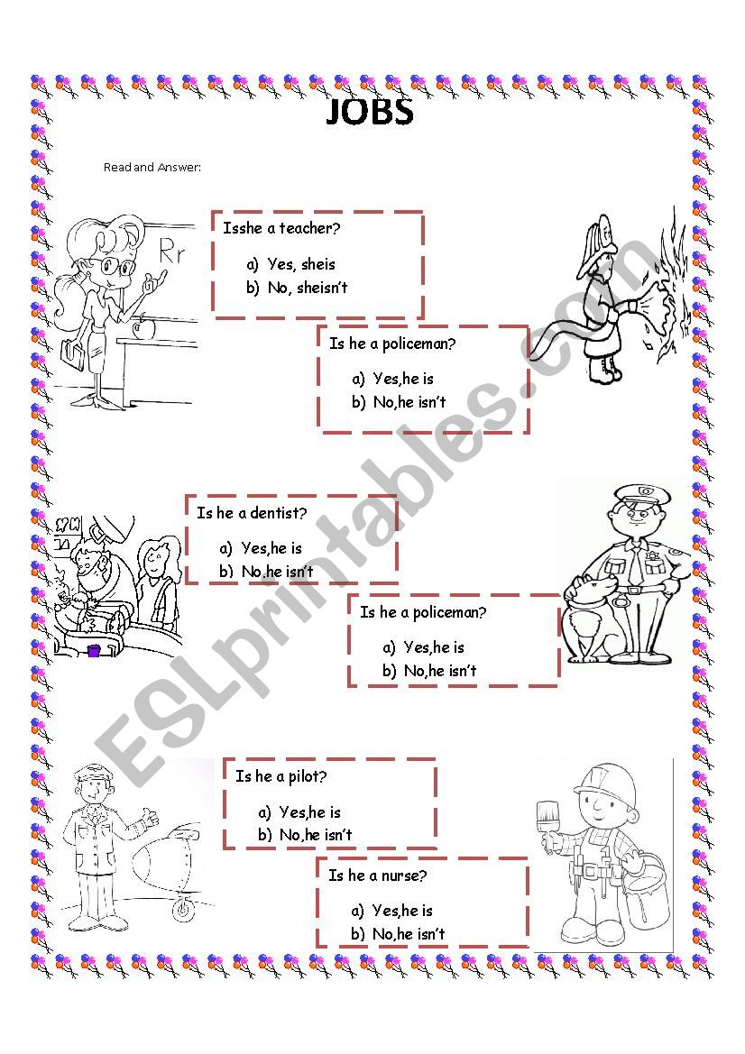 jobs worksheet